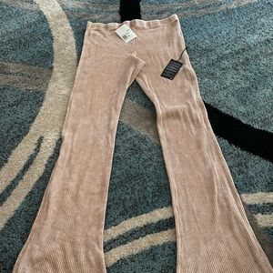 Ribbed knit flared pants